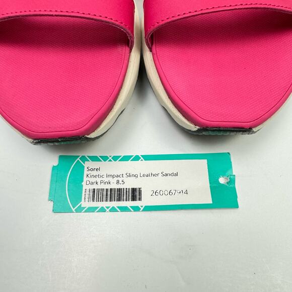 NEW Sorel Kinetic Impact Pink & Neon Yellow Outdoor Performance Sling Sandals - Picture 9 of 11